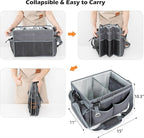 Large Grill Caddy with Paper Towel Holder – Collapsible BBQ Organizer for Camping, Tailgating, RV, Boating – Grilling Gifts for Men – Griddle Tote Bag with Shoulder Strap – Outdoor Essentials