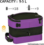 Tirrinia Expandable Insulated Lunch Bag for Men Women – Leakproof Reusable Cooler LunchBox for Kids & Adults with Shoulder Strap, Perfect for Work, School, Office, Travel,Purple