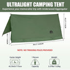 2-Person Trekking Pole Tent for Backpacking - Ultralight 2 Person Backpacking Tent, Lightweight Waterproof Two Person A-Frame Hiking Shelter for Outdoor Camping, Scouts, Trekkers (No Poles)