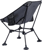 iClimb Ultralight Compact Camping Folding Beach Chair with Anti-Sinking Large Feet and Back Support Webbing (Black Grid - Square Frame - 2PC)