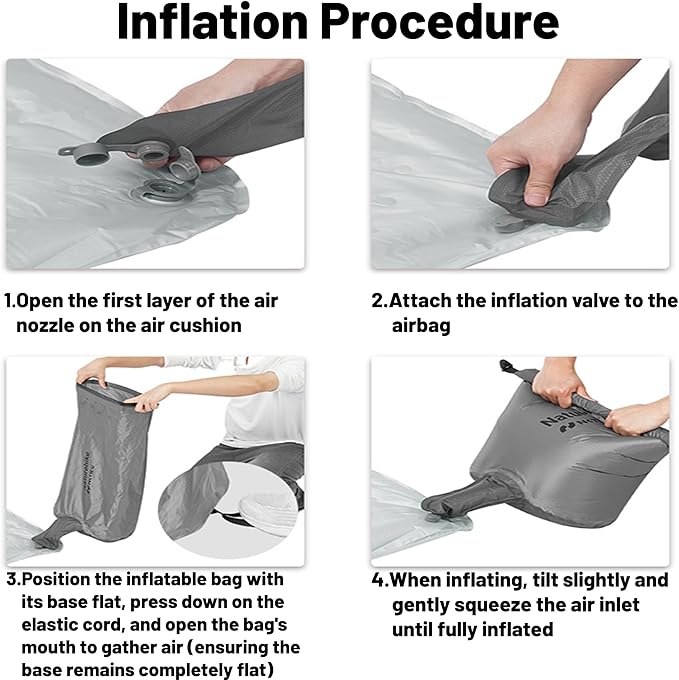 Single Inflatable Sleeping Mat, 20D Nylon Lightweight Air Bed for Adults, Air Mattress with Storage Bag for Camping Ultralight Backpacking, Hiking, Traveling & Outdoor Activities (Silver, L)