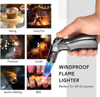VEXO-Mini4 Torch Lighter Quad 4 Jet Flame Windproof Butane Refill Portable Lighter for Grill BBQ Candle Camping, Gift Idea (Butane NOT Included) (Black)