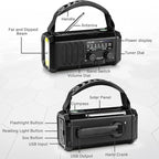 Emergency NOAA Weather Radio, 10000mAh/37000mWh, Solar Hand Crank Radio with AM/FM, Flashlight Reading Light, Rechargeable Battery, for Camping Safety & Survival Equipment Outdoor Emergencies