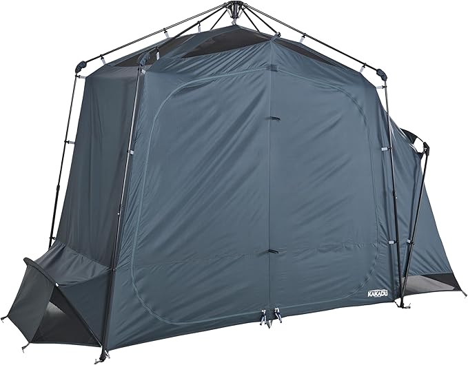Kakadu Outback Shower Tent Deluxe, Triple Room Portable Privacy Shelter, Outdoor Camping Toilet Tent, Changing Room, Sturdy, Easy Setup - with LED Light, Carry Bag, Towel Rod
