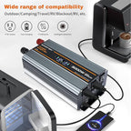 3000 watt Power Inverter DC 12V to AC 110V/120V Converter,6000w Peak.Comes with LCD Display,Wireless Controller,4AC outlets,4 USB.RV Inverter,Suitable for Camping,and Off-Grid Solar Inverter Systems