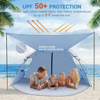 Elegear CumbreX™ Beach Tent Sun Shelter with Canopy, 4-5 Person Pop Up Beach Tent Cabana, Easy Setup UPF 50+ UV Protection Portable Lightweight Double Silver Coating Sun Shade Shelter - Dark Blue