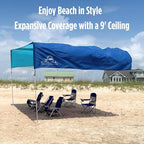 MillionShades® Beach Shade Canopy – Grande 14 ft x 14 ft Wind-Propelled™ Sun Shade for Beach with UPF 50+, 360° Views, Quiet & Lightweight Design, Easy Setup Tent - Windproof Beach Shelter