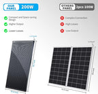 ACOPOWER 200 watt Solar Panels,High Efficiency Black PV Module Power 200W Mono RV Solar Panel for 12 Volt System,RV Marine Boat Cabin and Other Off Grid System