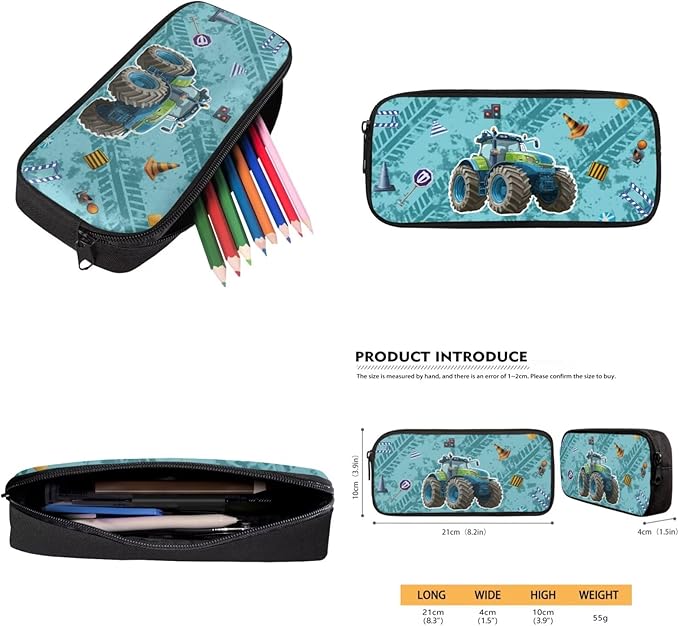 Tractor Backpack and Lunch Box Set Elementary School Backpack for Boys Cool Teen Daycare Schoolbag Rucksack Laptop Bags