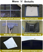 UNISTRENGH Waterproof Inflatable Cotton Camping Tent with Hand Pump Pop Up Outdoor 5-8 Person Glamping Tent House Breathable Large Luxury Tent