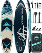 10'6''x33''Inflatable Stand Up Paddle Board, 400lbs Extra Wide Stand Up Paddleboard with Kayak Seat, Anti-Slip EVA Deck Premium SUP Accessories Kit, Non-Slip Stable Deck Boat for Yoga Fishing Surf