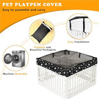 Dog Playpen Mesh Top Cover for 36" Inch Pet Playpen with 4 Panels, Dog Crate Cover Pet Tent Puppy Play Pen Cover, Ideal for Indoor/Outdoor Use. Note: Playpen Not Included (Black)