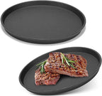 Maxdot 2 Pcs Small Cast Iron Griddle Pan 7.5 Inch Easter 4th of July Round Cast Iron Pizza Pan Camping Skillets Mini Carbon Steel Griddle for BBQ, Baking, Grilling, in the Oven, on the Stove or Grill