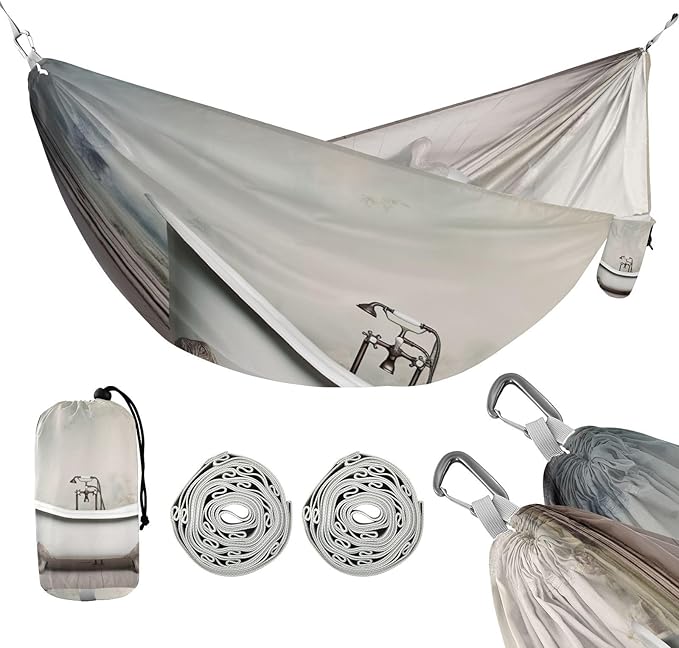 ATTX Vintage Bathtub Camping Hammock - Lightweight & Portable Hammocks, Heavy Duty 330lbs Capacity for Indoor, Hiking, Backpacking, Travel, Backyard, Beach#404