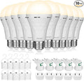 10 Pack Rechargeable Light Bulbs, Emergency Light Bulbs for Power Outage Hurricane Camping 3000K Warm Light Battery Operated Light Bulb 9W E26 1200mAh Battery Backup Soft Light Bulb for Lamps