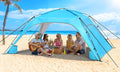 Beach Tent Sun Shelter for 6-8 Person, Beach Sun Shelter with UPF50+ UV Protection, Lightweight and Easy Setup Beach Canopy, Portable Shade Tent for Beach Camping Fishing