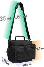 TACTICISM Tactical Lunch Box for Men, 12L MOLLE Lunch Bag Adult, Up to 8 Hours Insulated lunchbox, Large Durable Leakproof Cooler with Detachable Water Bottle Pouch, for Work Camping Fishing, Black