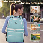 MATEIN Cooler Backpack, 26 Cans Insulated Lunch Backpack for Men Women, Leakproof Double Layer Lunch Cooler Bag Lightweight Soft Lunch Backpack with Cooler Compartment, Beach Camping Hiking Beer Gifts