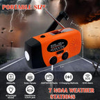 7400mWh Weather Emergency Radio, Portable Solar AM/FM/NOAA Hand Crank Radio, Cell Phone Charger with SOS, 1W LED Flashlight, Headphone Jack, Power for Emergency Preparedness (2000mAh Orange)
