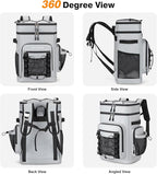 Insulated Cooler Backpack, 40L Leakproof Backpack with Double Compartments for Men & Women, Large Lunch Cooler for Camping, Beach, Travel, Picnic, Up to 48 Cans