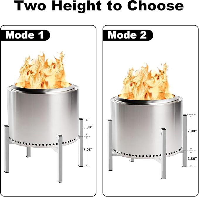 Firepit Stand, 19.5" Stainless Steel Stand for Solo Stove Bonfire and Other 19.5 in Firepit, Fire Pit Accessory, Camping Outdoor Fireplace Tools