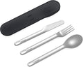 Bentgo Stainless Travel Utensil Set - Reusable 3-Piece Silverware Set with Carrying Case, High-Grade Premium Steel, BPA-Free Case, Eco-Friendly - Ideal for Travel, Camping, and Office Use (Carbon)