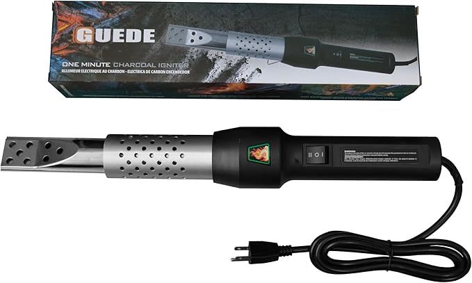 GUEDE One Minute Igniter Electro-Torch Fire Starter, Electric Charcoal Starter and Lighter, BBQ Smoker, Grill Starter, Super Heated Air with Built-In Blower
