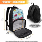 Lunch Backpack for School Picnic, 17 Inch Insulated Cooler Backpack With Lunch Compartment Meal Bag, Unisex Large Capacity Travel Casual School Bag Laptop Backpack, Cartoon Planes