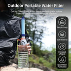 Water Filter, Survival Filtration Portable Gear, Emergency Preparedness, Supply for Drinking Hiking Camping Team Family Outing (2PCS)