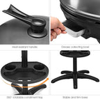 Giantex Electric Grill Indoor Outdoor, Non-stick Grill Griddle Plate, 3 Cooking Zones, Temperature Control, Drip Tray, 1350W 200sq.in BBQ Grill for Balcony Apartments Backyard Party Camping (Black)