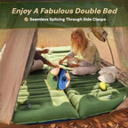 4 Inch Thick Camping Sleeping Pad with Internal Straps - R Value 4.0 for 4 Seasons, Lightweight Sleeping Mat for Hiking, Backpacking, Travel