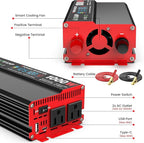 1000 Watt Power Inverter 12V DC to 110V/120V AC Car Inverter with LCD Screen Display, 2 AC Outlets, 36W Type-C Port, 5V/3A USB Port, Car Power Converter for Truck, Home, Vehicles, Laptop, Trip
