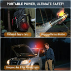Rechargeable Flashlight 11 Modes Tactical Camping Flashlight with Red-Blue Emergency Lights, 10000 Lumens 3 in 1 Portable Camp Light with Stand, Bright LED Flashlight for Outdoor Activity