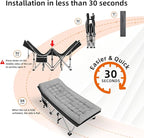 Portable Camping Cot, Sleeping Cots for Adults, 28" Extra Wide Folding Cot Max Load 600LBS with Thick Mattress, Portable Camping Bed for Outdoor Camp/Office, Home Nap (Black+Grey)