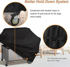NettyPro Grill Cover Heavy Duty Waterproof 56 inch, Outdoor 2-3 Burners Gas BBQ Cover for Outside Weber, Char-Broil, Brinkmann, Nexgrill Barbecue, Black