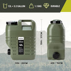 3.2 Gallon Camping Water Jug with Spout, No Leakage Food Grade Camping Water Tank with Spigot for Picnic, BBQ Supplies