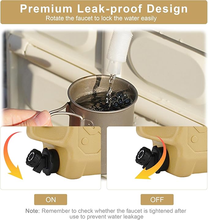 ASIEIT 3.2 Gallon Water Jug with Spigot, Portable Water Tank BPA Free, Leak-Proof Water Containers for Camping Water Storage Containers for Emergency Outdoor Hiking Picnic, Green/Black/Yellow