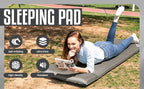 Throntrax Camping Sleeping Pad - Ultralight Camping Mat with Pillow Built-in - 3.1" Thick | Self-Inflating & Suitable for All Seasons - Compact Sleeping Pad for Camping - Grey
