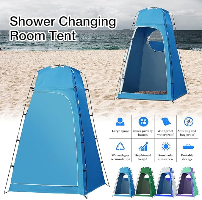 Camping Tent,Shower Tent, Pop Up Toilet Tent Shower Privacy Tent for Changing Dressing Room Beach Fishing Hiking Portable Outdoor Toilet Shelter Tent