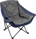 Northroad Oversized Foldable Camping Chair, Outdoor Padded Lawn Chair w/Cup Holder,Carry Bag for Beach, Hiking, and Picnics,Heavy-Duty 300-lbs Capacity, Purple
