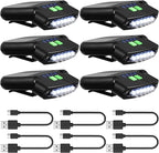 Mudder LED Clip on Cap Lights USB Rechargeable Cap Flashlight Clip Waterproof Ultra Bright Hat Flashlight Headlamp for Fishing Camping Hand Work