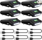 Mudder LED Clip on Cap Lights USB Rechargeable Cap Flashlight Clip Waterproof Ultra Bright Hat Flashlight Headlamp for Fishing Camping Hand Work