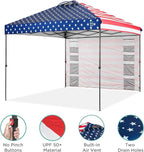 Best Choice Products 10x10ft Pop Up Canopy Tent with Sidewall, 1 Person 1 Minute Set Up, Carry Case, 4 Weight Bags - American Flag