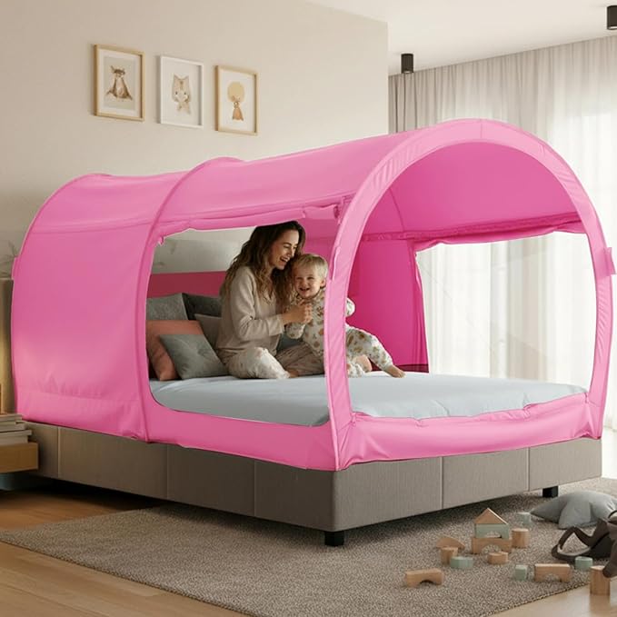 LEEDOR® Bed Tent Dream Tents Bed Canopy Shelter Cabin Indoor Privacy Warm Breathable Pop Up Twin/Full/Queen for Kids and Adult Patent Pending(Mattress Not Included)