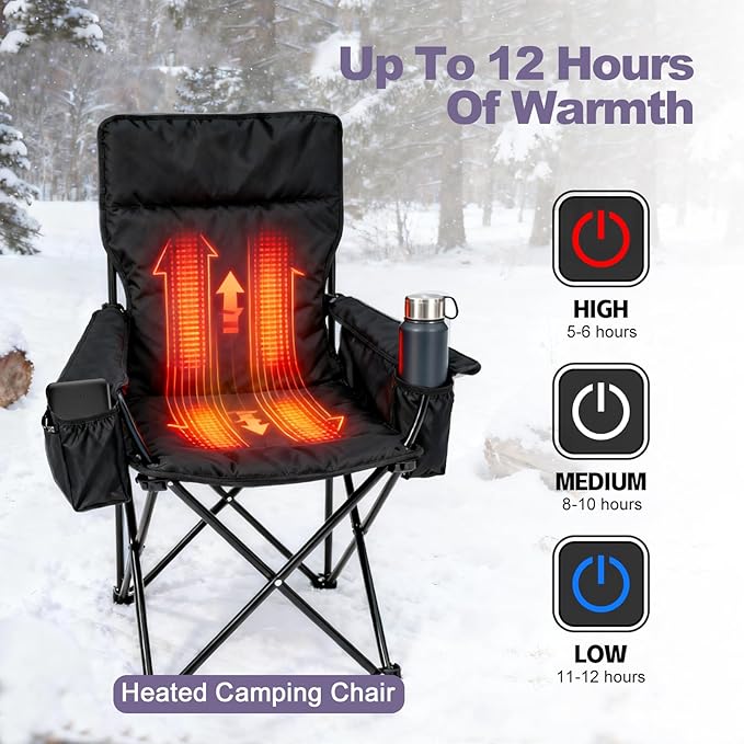 5V2A Battery Pack for Electric Heated Camping Chair, Heated Blanket, Hunting Seat Pad, Sleeping Bag USB Power Bank Camping Work Power (Black, Milliamp Hours, 2000)