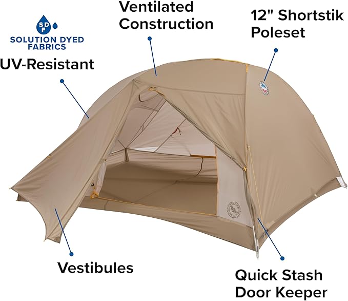 Big Agnes Tiger Wall UL Ultralight Bikepacking Tent with UV-Resistant Solution Dyed Fabric