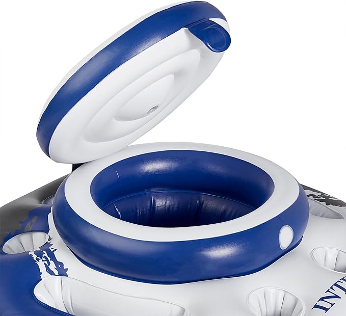 INTEX 56822EP Mega Chill Inflatable Cooler: Removable Ice Chest – 5 Built-in Cup Holders – 2 Durable Handles – Easy-to-Use Connectors – River Run Compatability