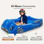 RAPTAVIS Kids Air Mattress Inflatable Toddler Travel Bed with Sides, Cot Sleeping Pad, Blue