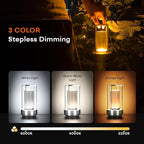 Portable Metal Table Lamp for Indoor/Outdoor ,Rechargeable Cordless LED Lamp, 3-Colour Infinitely Dimming Battery Powered Small Desk Lamp, Restaurant/Bedroom/Bar/Coffee Shop/Camping Light (Silver)