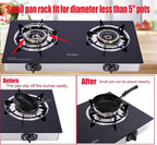 Hothit Portable 2 Burner Propane Stove Gas Cooktop, 28600 BTU Tempered Glass Auto Ignition for Outdoor Kitchen, Camping, RV, Small Apartment